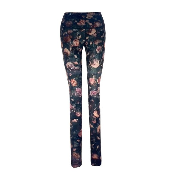 Lululemon Womens Fast Free High Rise Leggings Size 2 Small Black Floral Stretch
